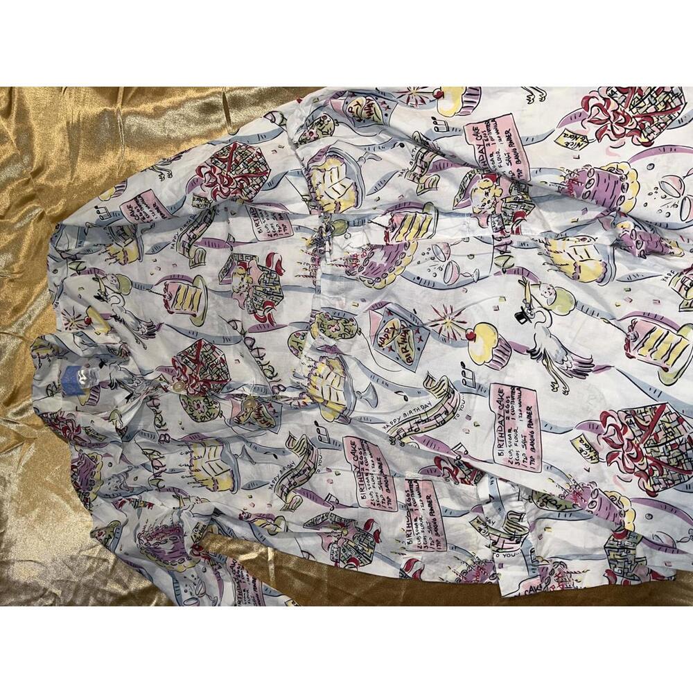 Women’s M happy birthday nick and Nora pattern sleepwear